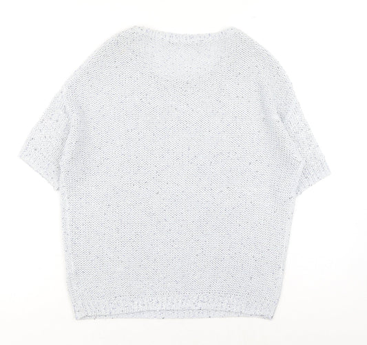 George Womens Grey Scoop Neck Acrylic Pullover Jumper Size 8