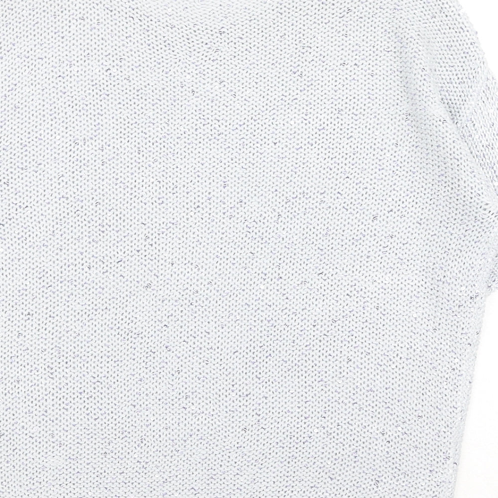 George Womens Grey Scoop Neck Acrylic Pullover Jumper Size 8