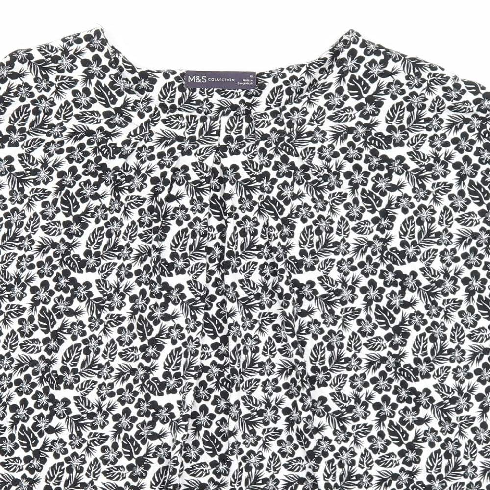 Womens UK Size 10 Marks and Spencer Black Basic T-Shirt