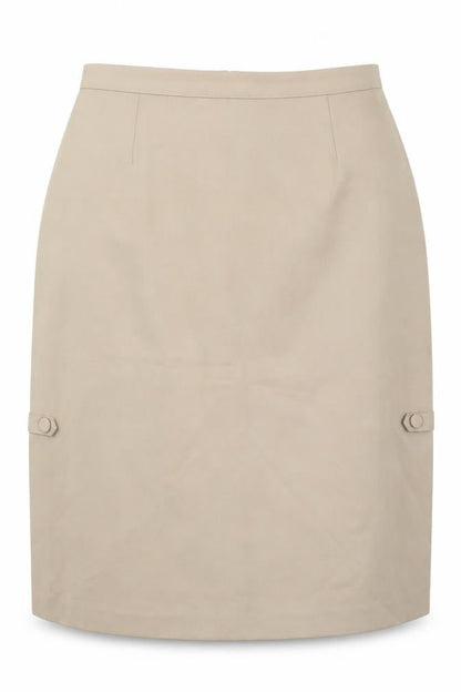 Pola Womens Beige Polyester Straight & Pencil Skirt Size 14 Zip