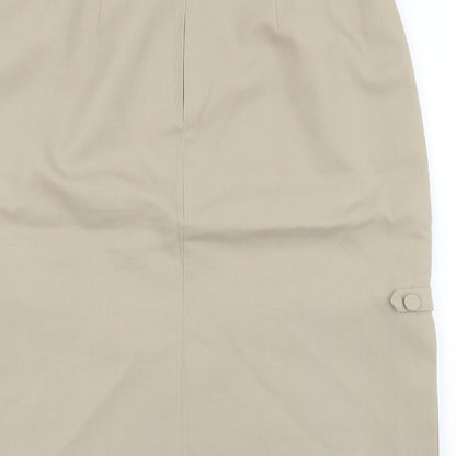 Pola Womens Beige Polyester Straight & Pencil Skirt Size 14 Zip