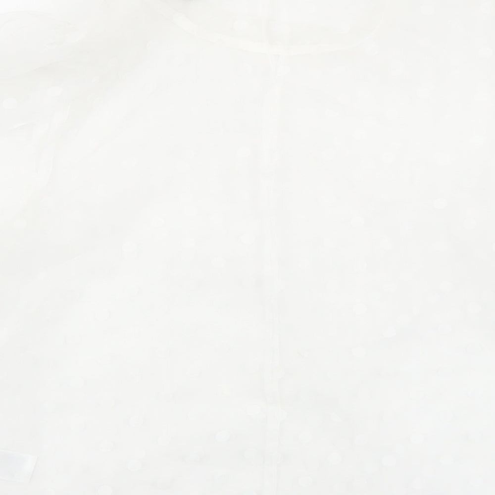 Primark Womens White Polka Dot Polyester Basic Blouse Size 10 Round Neck