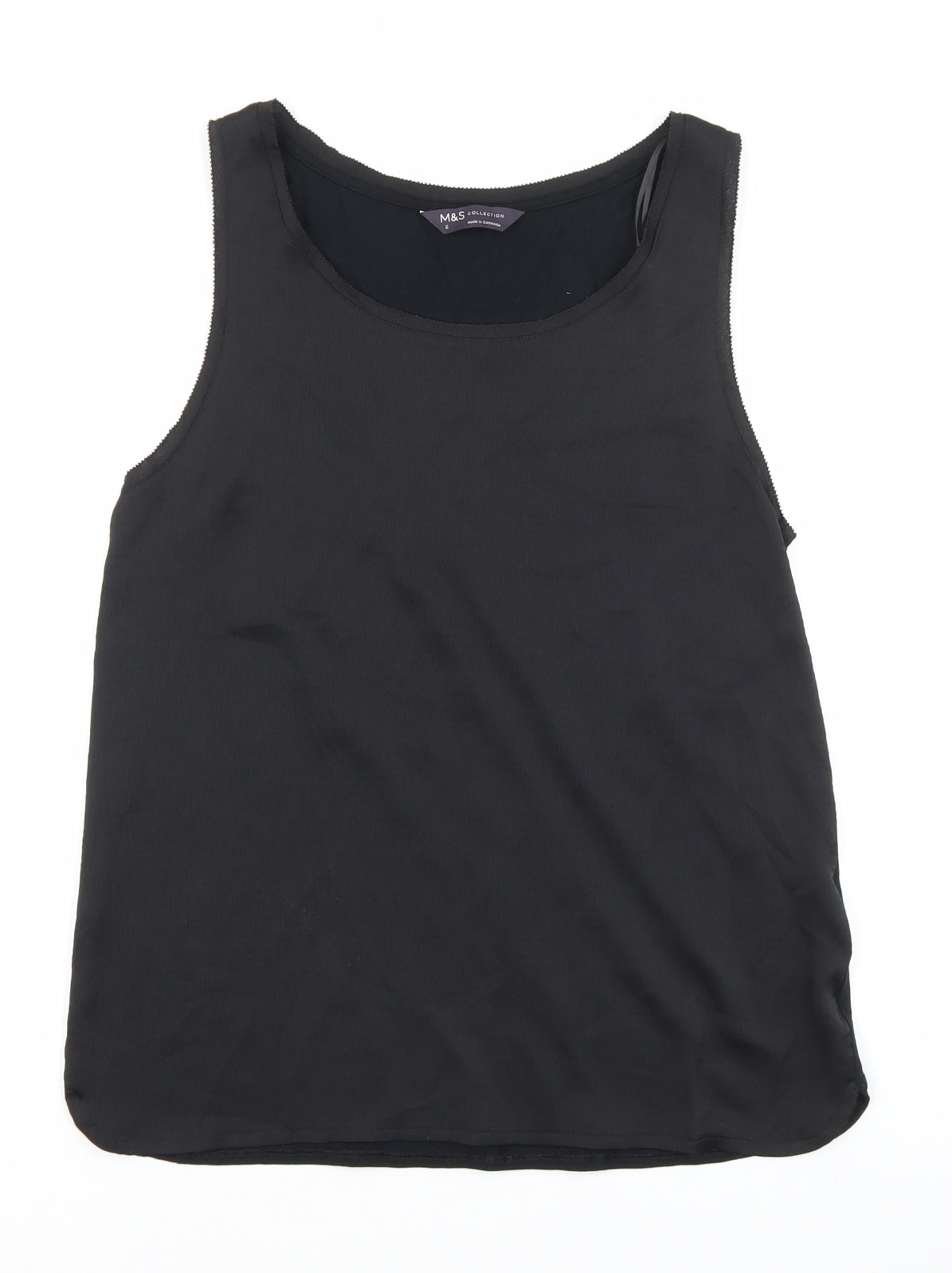 Womens UK Size 6 Marks and Spencer Black Basic Tank