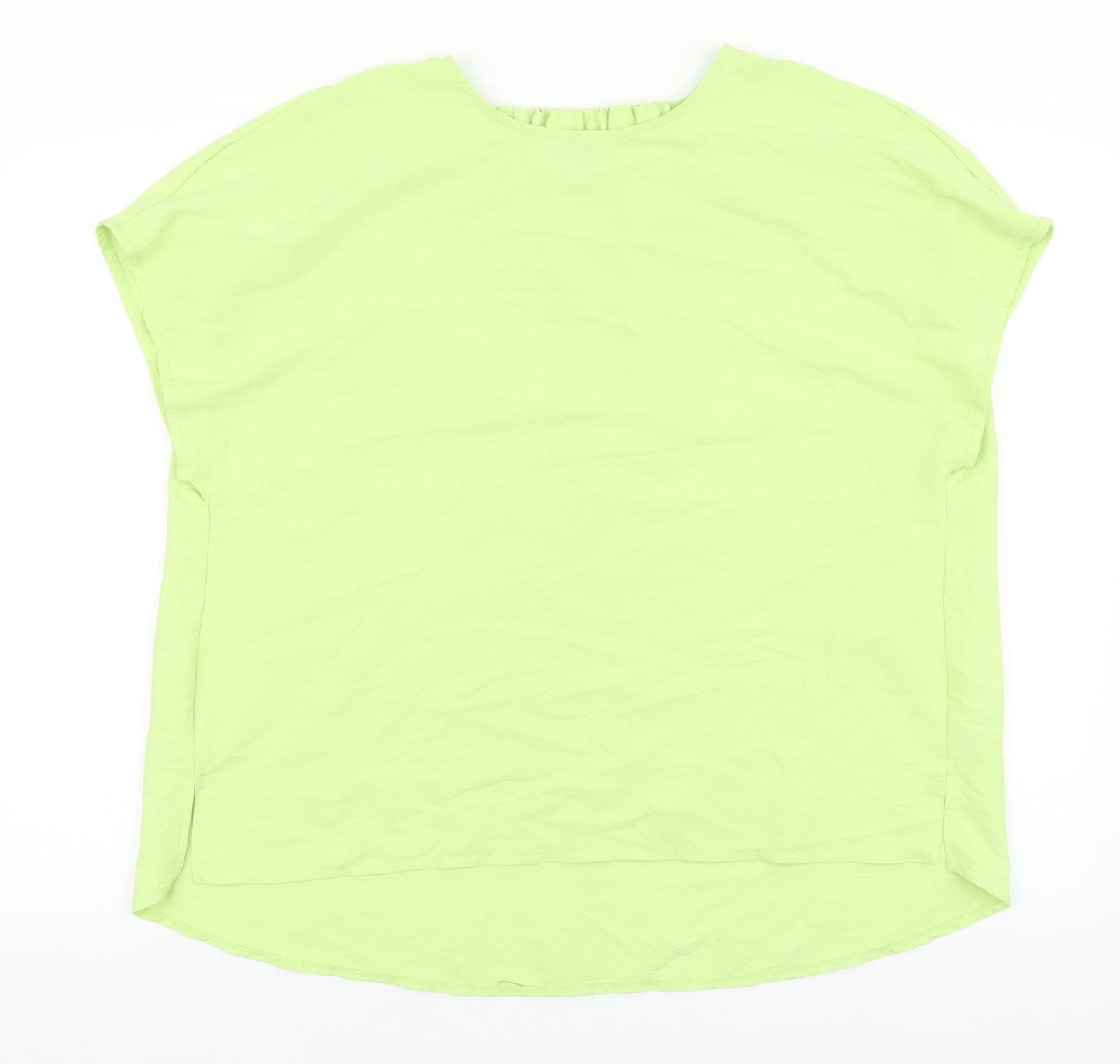 Primark Womens Green Polyester Basic T-Shirt Size 12 Round Neck