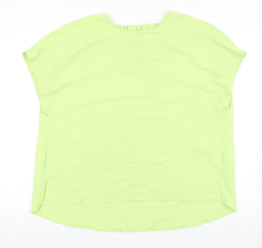 Primark Womens Green Polyester Basic T-Shirt Size 12 Round Neck