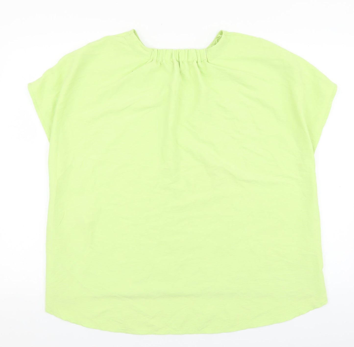 Primark Womens Green Polyester Basic T-Shirt Size 12 Round Neck