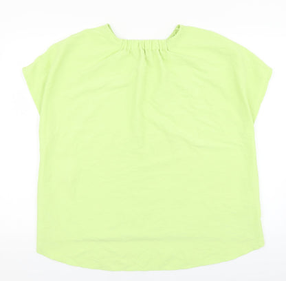 Primark Womens Green Polyester Basic T-Shirt Size 12 Round Neck