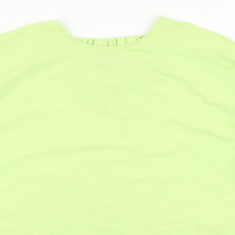 Primark Womens Green Polyester Basic T-Shirt Size 12 Round Neck