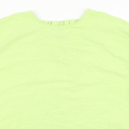 Primark Womens Green Polyester Basic T-Shirt Size 12 Round Neck