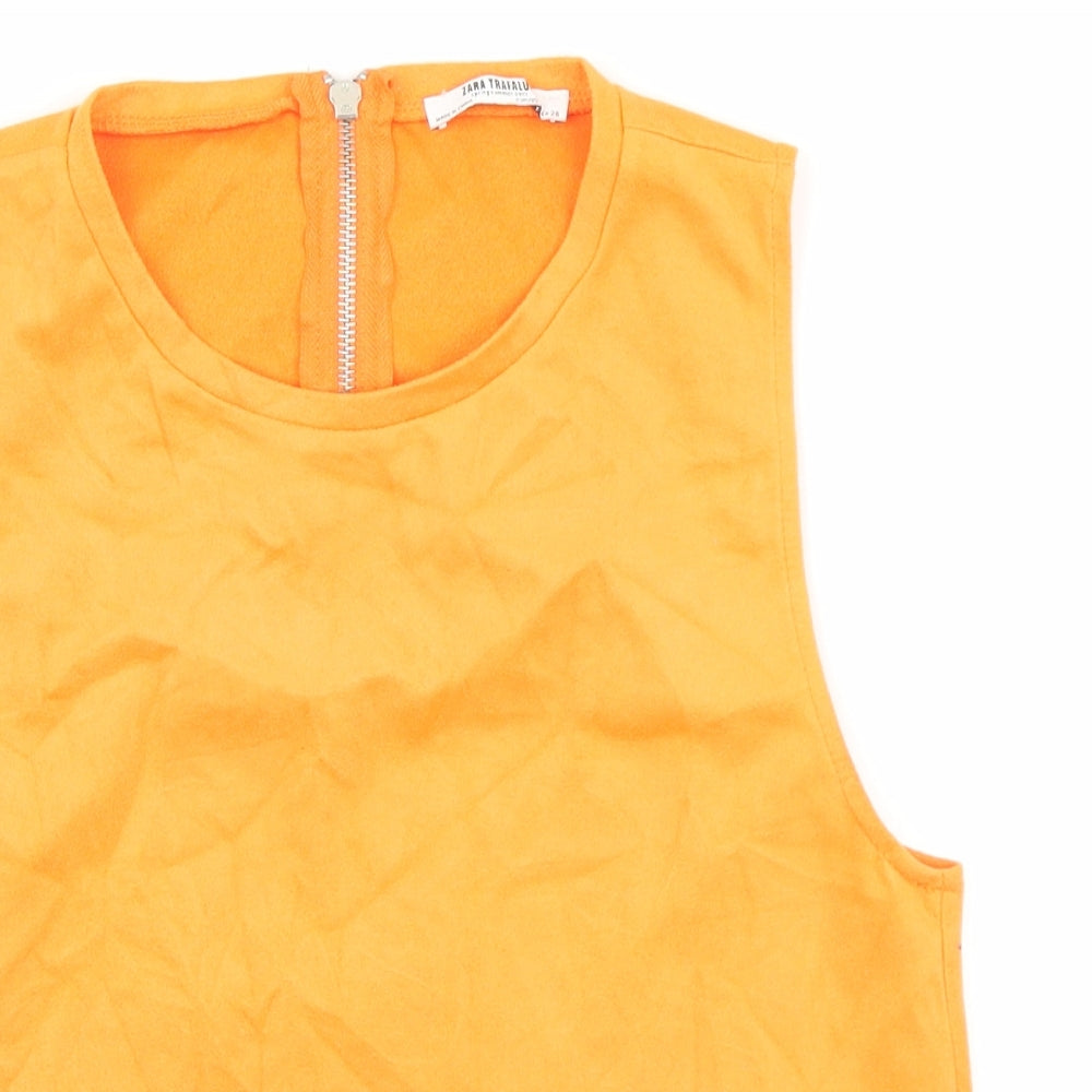 Womens UK Size 6 Zara Orange Basic Tank