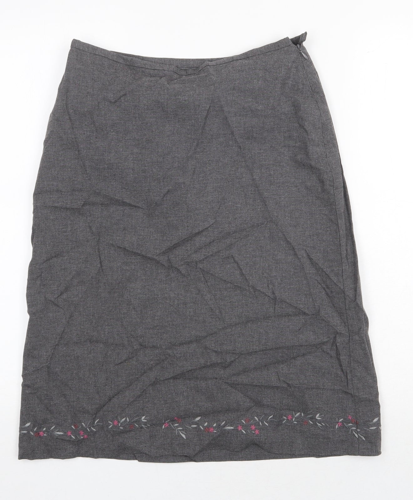 Gap Womens Grey Floral Viscose A-Line Skirt Size XS Zip