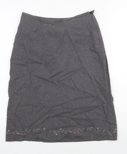 Gap Womens Grey Floral Viscose A-Line Skirt Size XS Zip