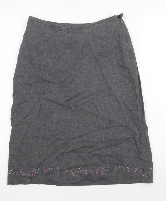 Gap Womens Grey Floral Viscose A-Line Skirt Size XS Zip