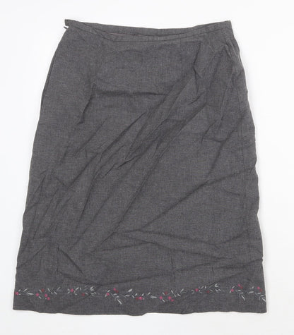 Gap Womens Grey Floral Viscose A-Line Skirt Size XS Zip