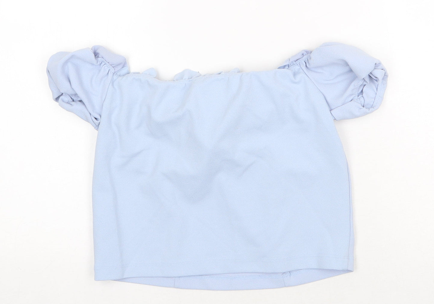 Womens UK Size 14 New Look Blue Cropped Blouse