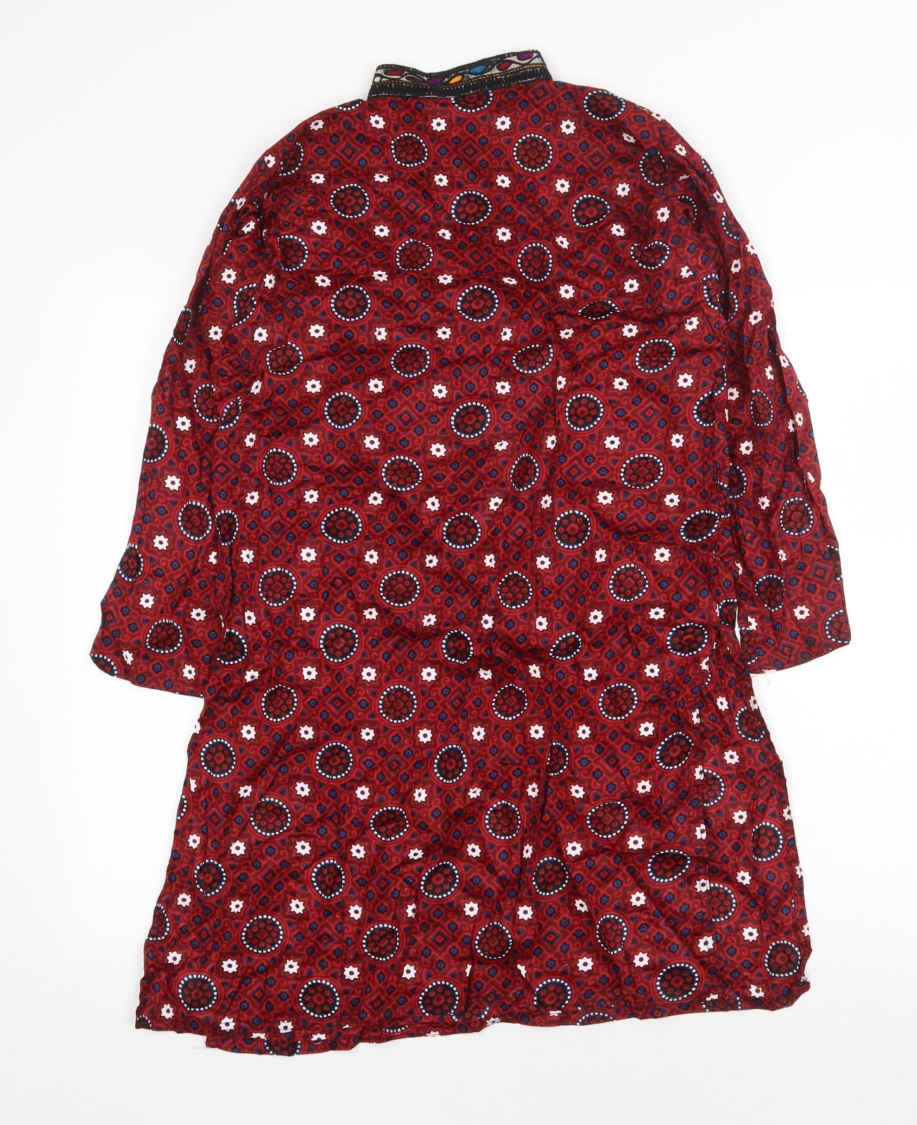 Womens UK Size 6 Preworn Red Tunic Blouse