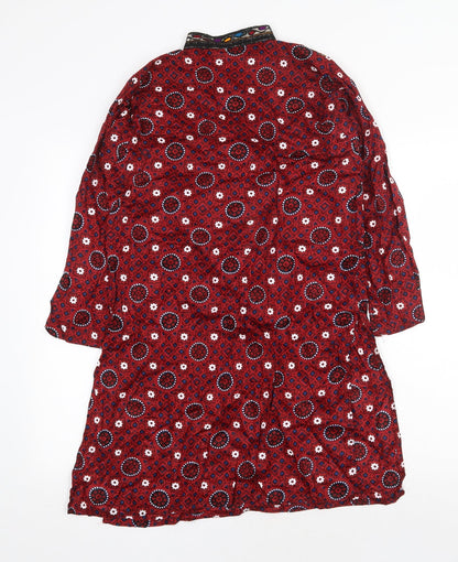 Womens UK Size 6 Preworn Red Tunic Blouse