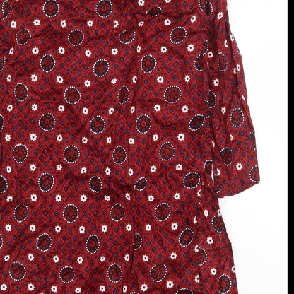 Womens UK Size 6 Preworn Red Tunic Blouse