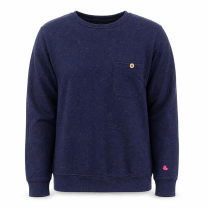 Shore Leave Womens Blue Cotton Pullover Sweatshirt Size M Pullover - Heart Detail
