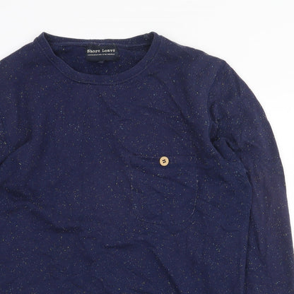 Shore Leave Womens Blue Cotton Pullover Sweatshirt Size M Pullover - Heart Detail