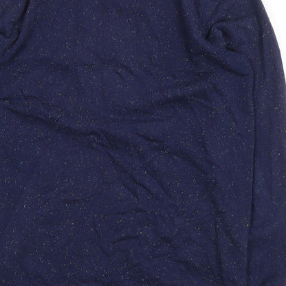 Shore Leave Womens Blue Cotton Pullover Sweatshirt Size M Pullover - Heart Detail