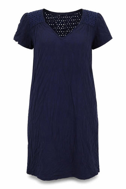 F&F Womens Blue Polyester Shift Size 12 V-Neck Pullover