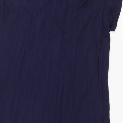 F&F Womens Blue Polyester Shift Size 12 V-Neck Pullover