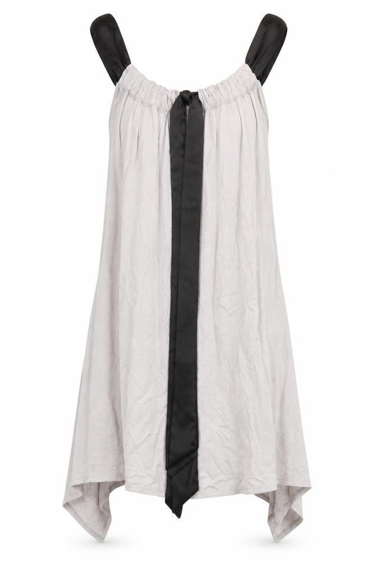 Mise Womens Grey Polyester Trapeze & Swing Size 8 Scoop Neck Pullover