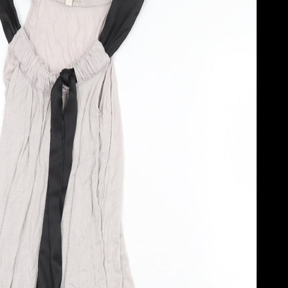 Mise Womens Grey Polyester Trapeze & Swing Size 8 Scoop Neck Pullover