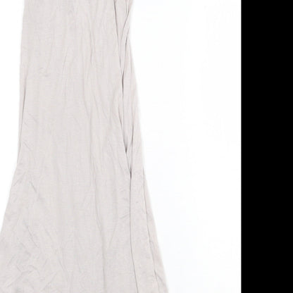 Mise Womens Grey Polyester Trapeze & Swing Size 8 Scoop Neck Pullover
