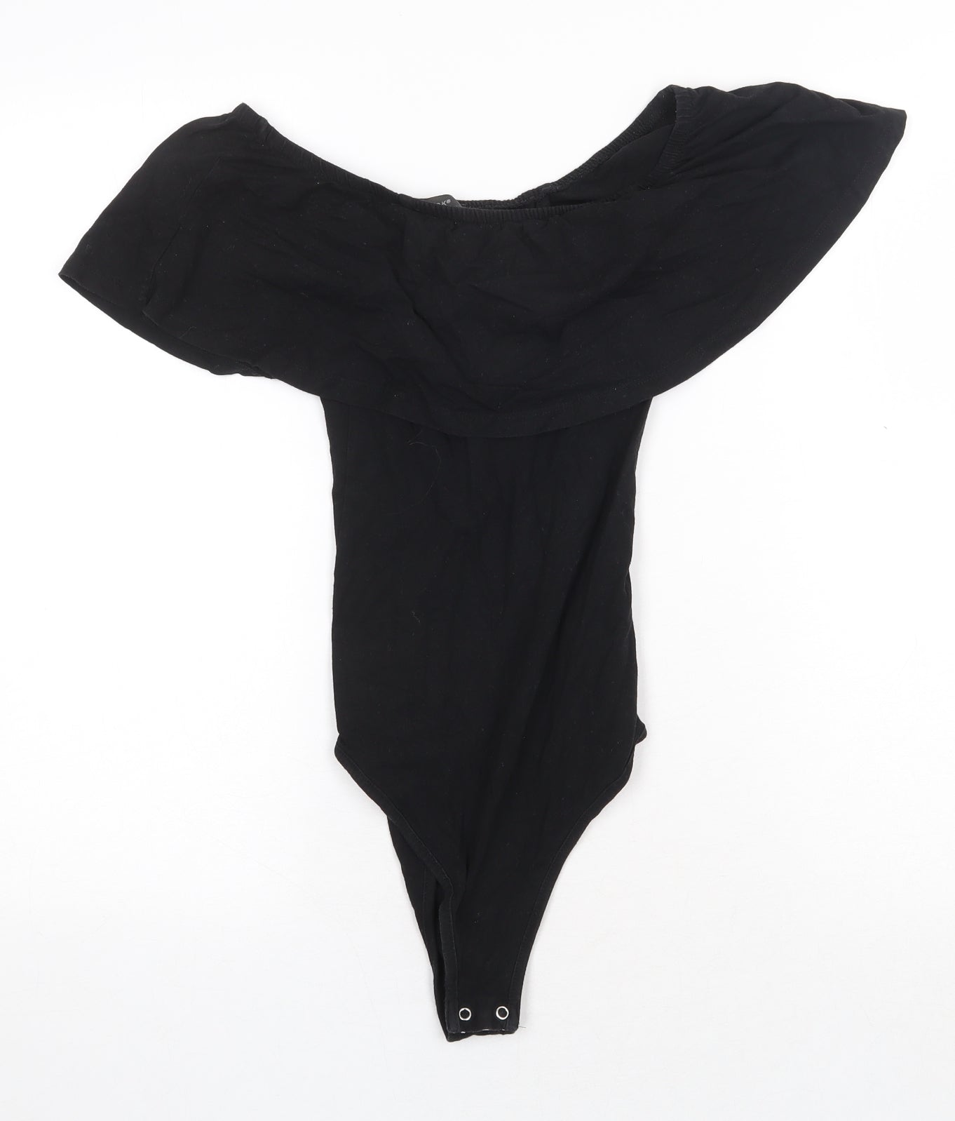 Primark Womens Black Cotton Bodysuit One-Piece Size 4 Snap