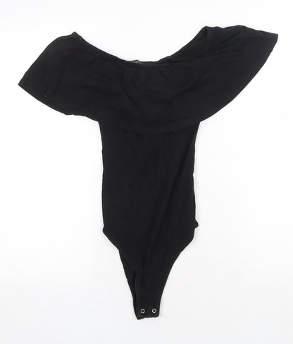 Primark Womens Black Cotton Bodysuit One-Piece Size 4 Snap