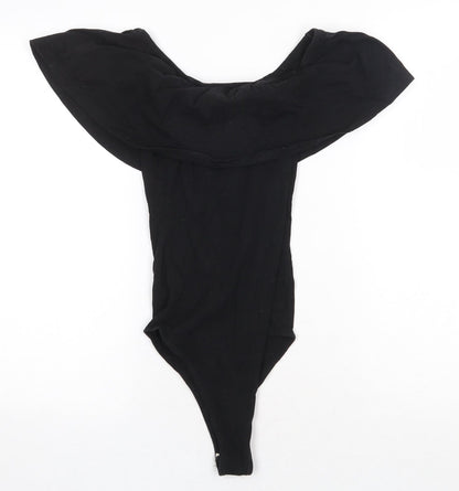 Primark Womens Black Cotton Bodysuit One-Piece Size 4 Snap