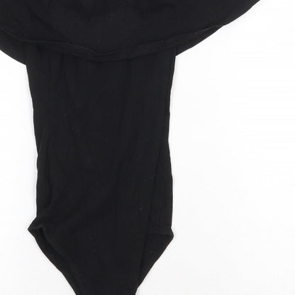 Primark Womens Black Cotton Bodysuit One-Piece Size 4 Snap