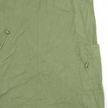 Yampa Womens Green 100% Cotton Tank Dress Size 6 V-Neck Pullover