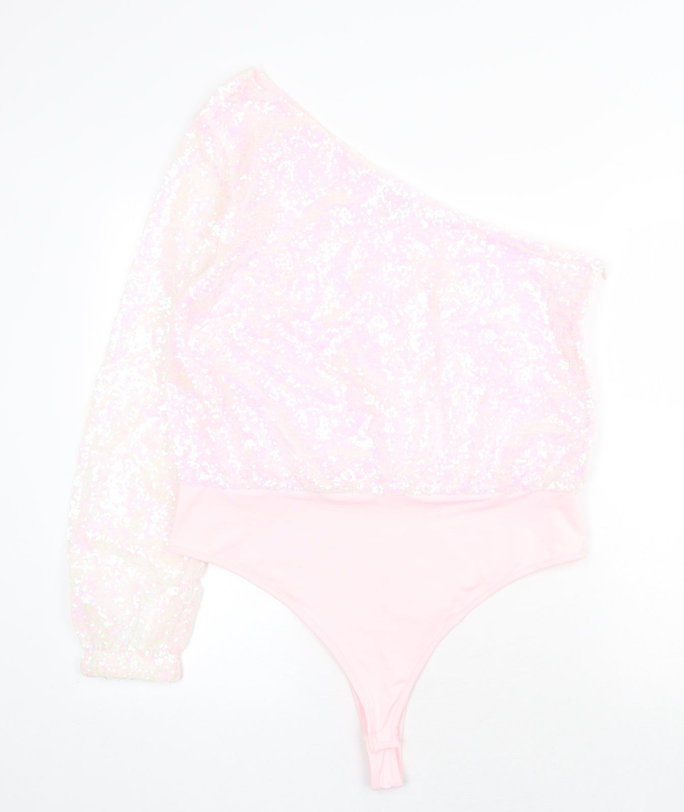 In the Style Womens Pink Polyester Bodysuit One-Piece Size 16 Snap