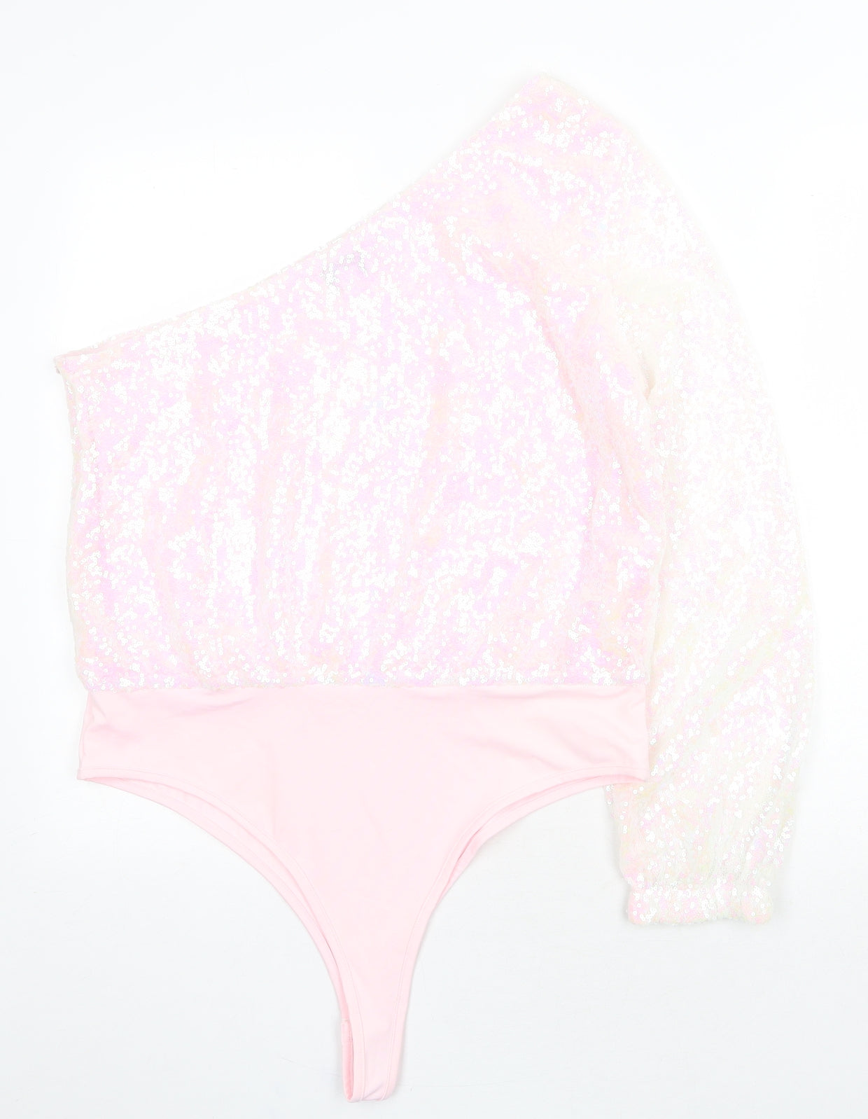 In the Style Womens Pink Polyester Bodysuit One-Piece Size 16 Snap