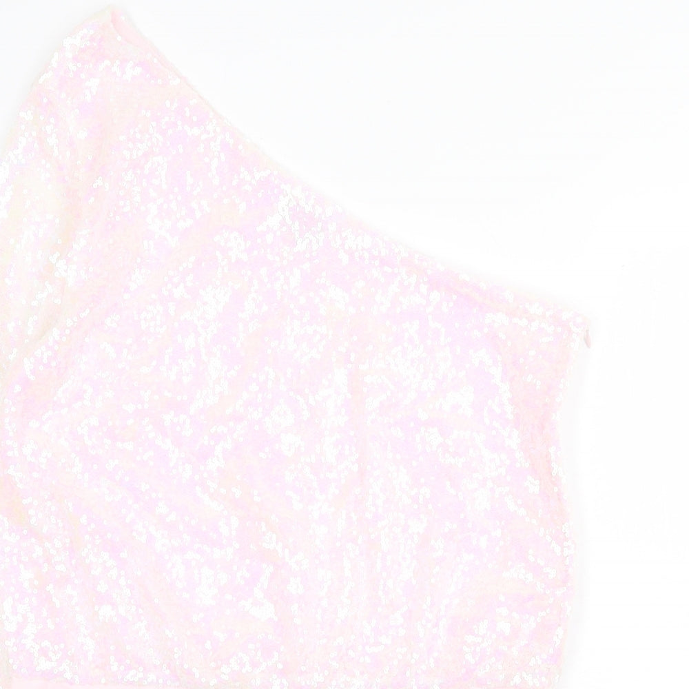 In the Style Womens Pink Polyester Bodysuit One-Piece Size 16 Snap