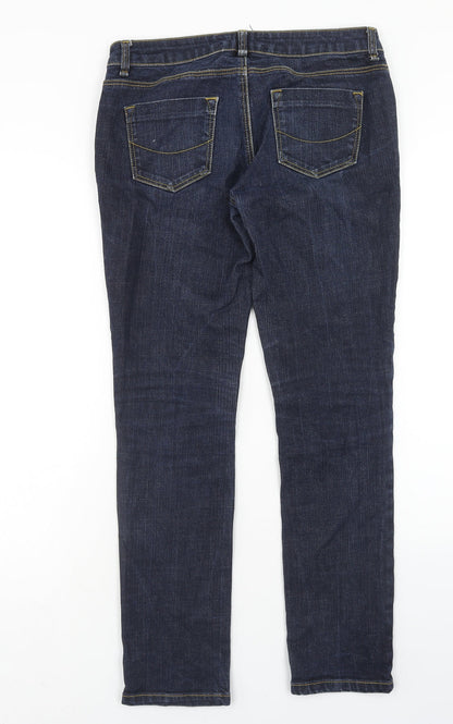 Topshop Womens Blue Cotton Skinny Jeans Size 30 in L30 in Regular Button