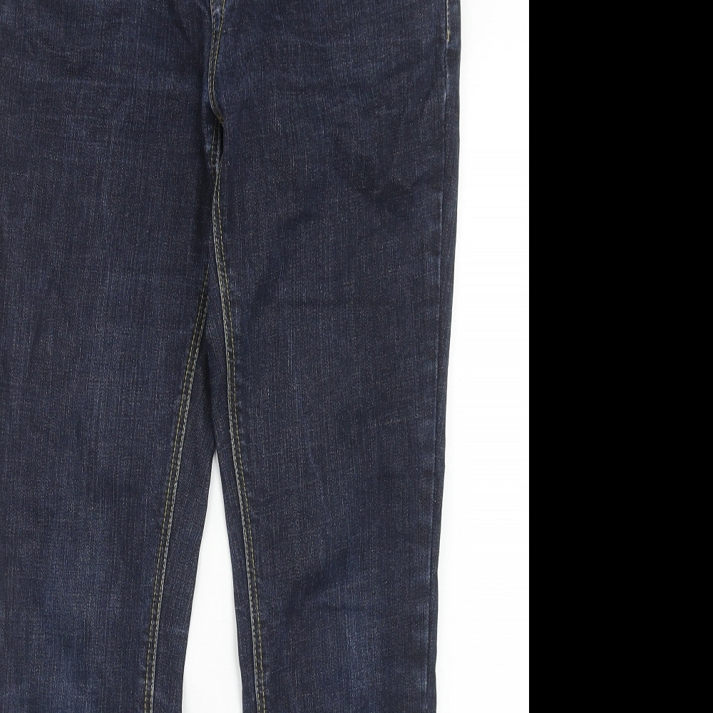 Topshop Womens Blue Cotton Skinny Jeans Size 30 in L30 in Regular Button