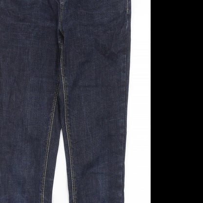 Topshop Womens Blue Cotton Skinny Jeans Size 30 in L30 in Regular Button