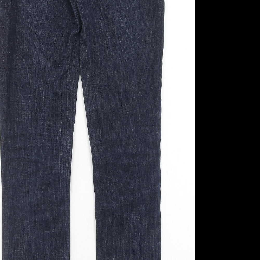 Topshop Womens Blue Cotton Skinny Jeans Size 30 in L30 in Regular Button