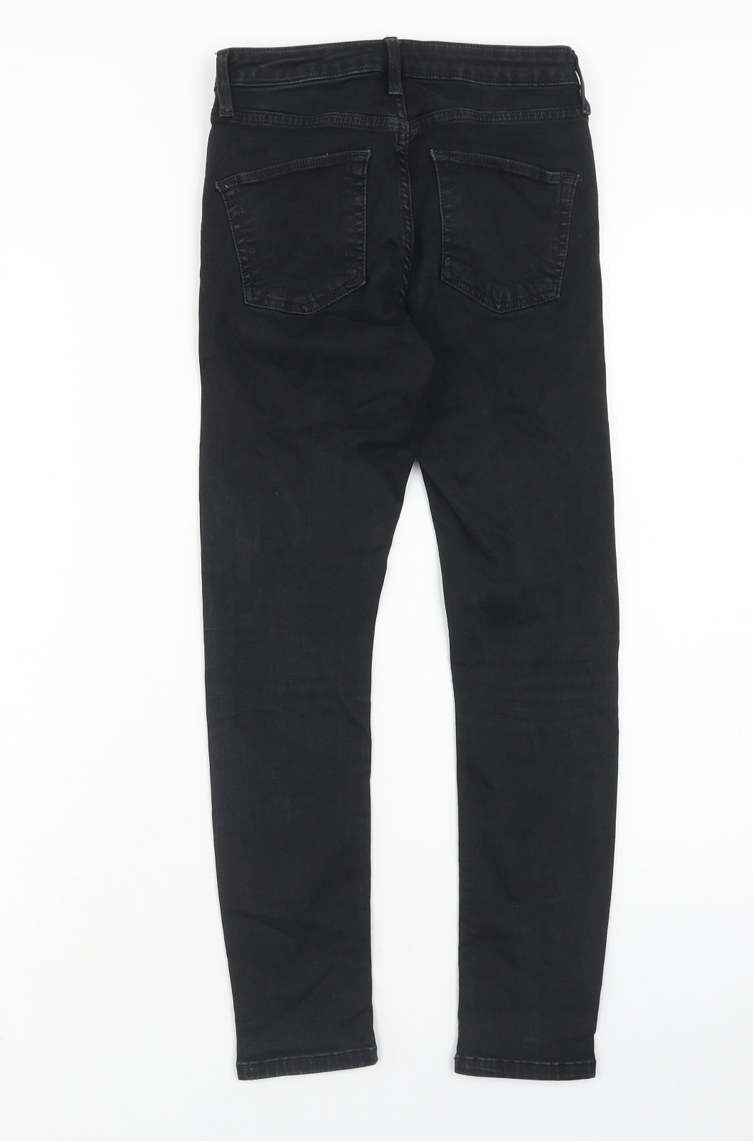 Topshop Womens Black Cotton Skinny Jeans Size 26 in L28 in Regular Button