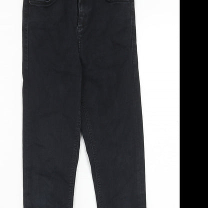 Topshop Womens Black Cotton Skinny Jeans Size 26 in L28 in Regular Button