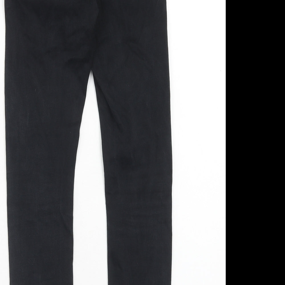 Topshop Womens Black Cotton Skinny Jeans Size 26 in L28 in Regular Button