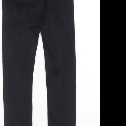 Topshop Womens Black Cotton Skinny Jeans Size 26 in L28 in Regular Button