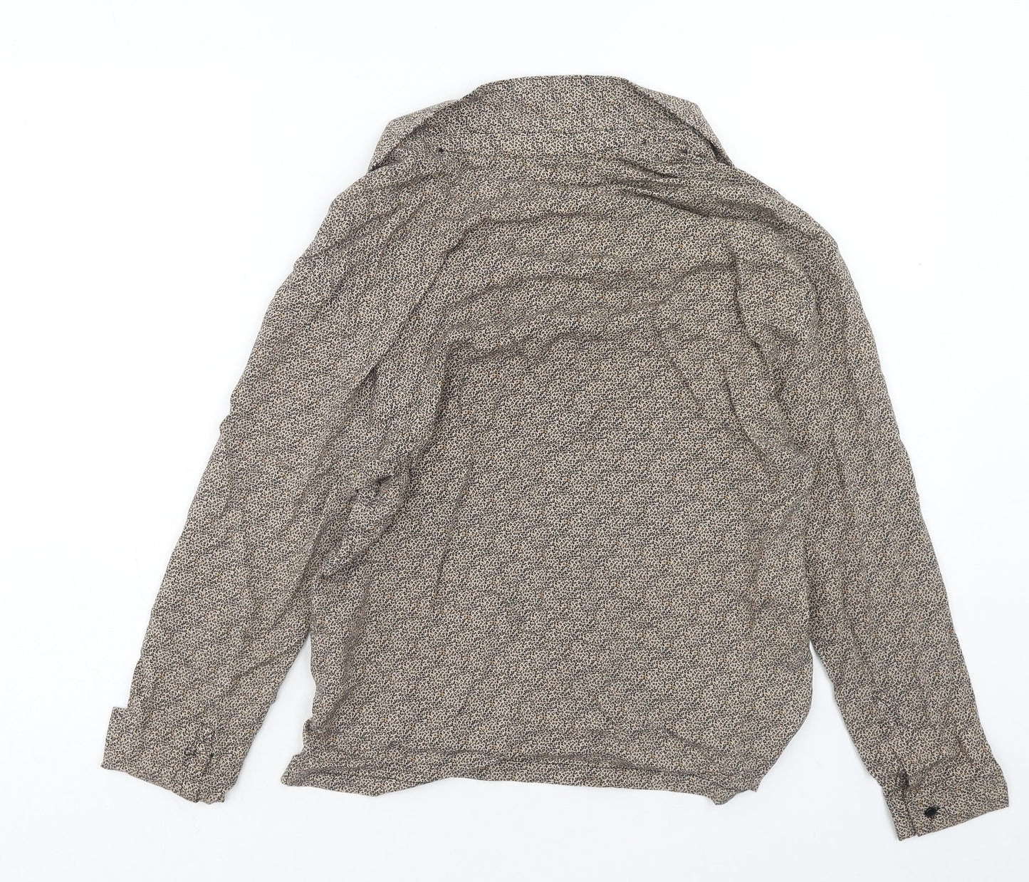 Womens UK Size S Pull&Bear Brown Basic Button-Up