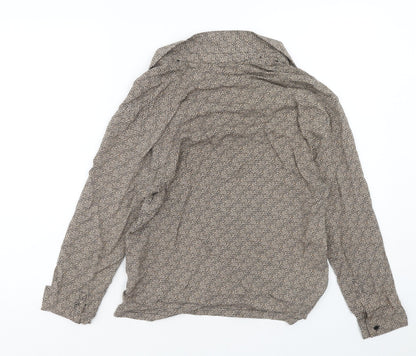 Womens UK Size S Pull&Bear Brown Basic Button-Up