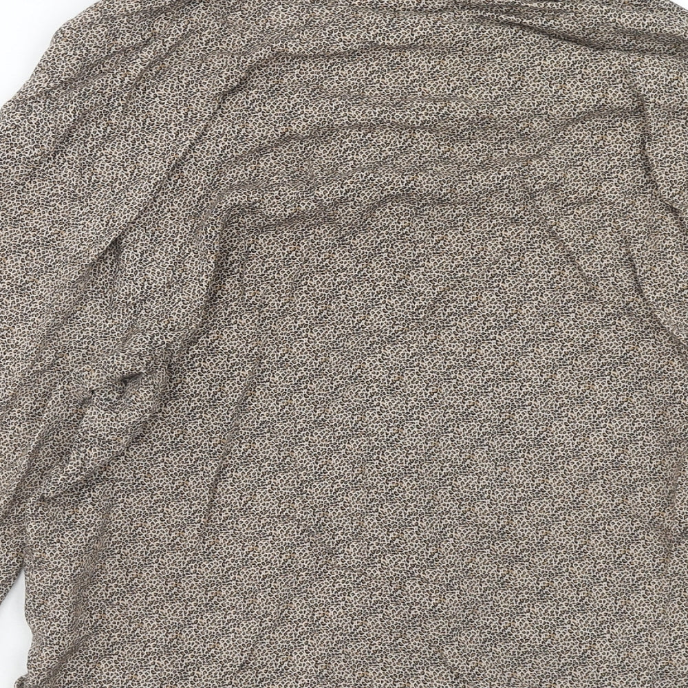 Womens UK Size S Pull&Bear Brown Basic Button-Up