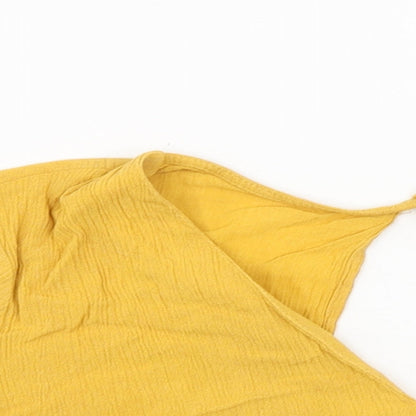 Womens UK Size M Pull&Bear Yellow Cropped Blouse